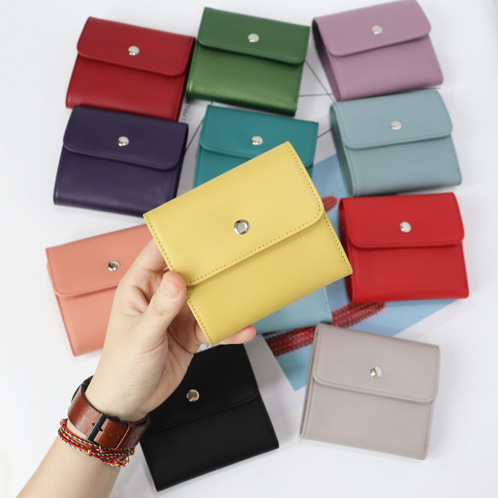 Ví nữ gấp 3 da bò Jeny