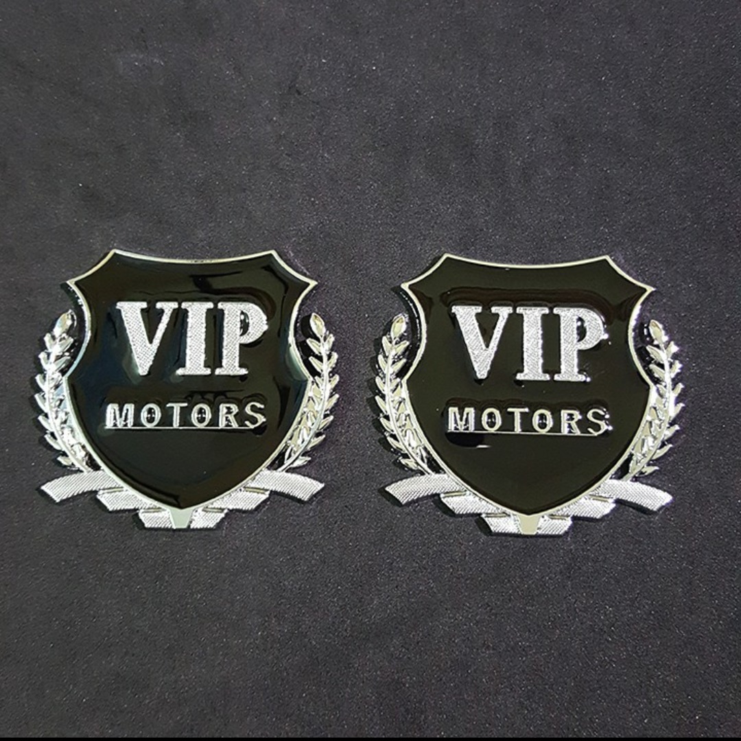Logo Bông Lúa Huy Hiệu Vip Motors Dán Ô Tô, Xe Máy