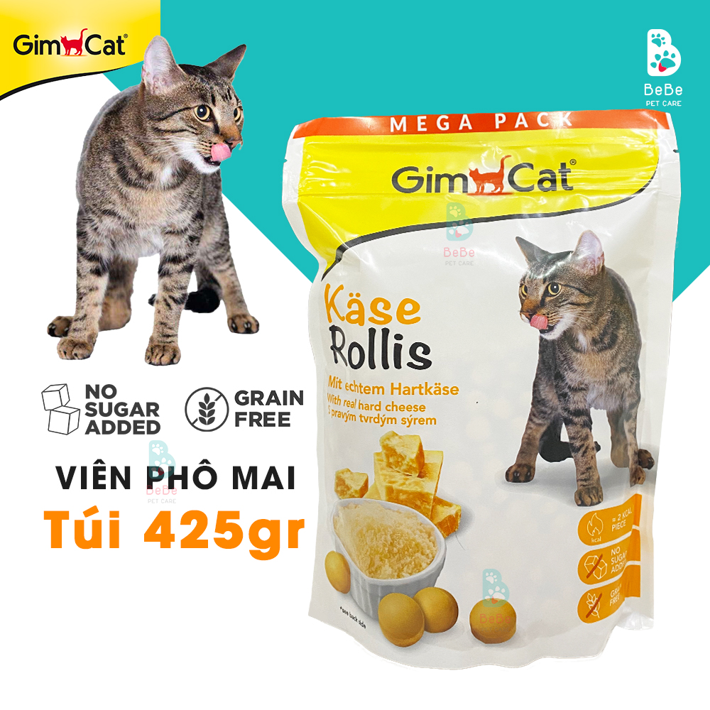 Viên thưởng gimcat phô mai & cỏ mèo - snack thưởng thơm ngon cho mèo - túi lớn tăng size nhập khẩu đức