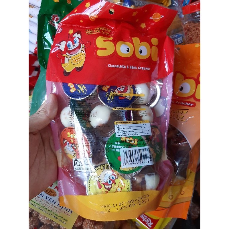 Kẹo thạch Sobi Chocolate và bánh cracker 320g và850g