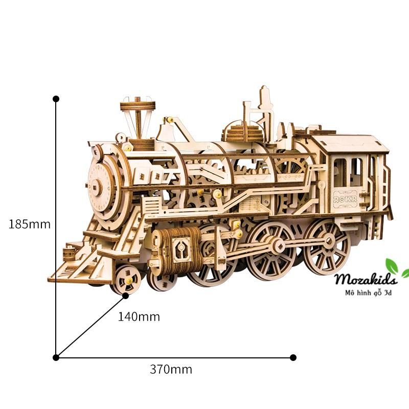 Mô hình lắp ráp gỗ 3D  (ĐC-01)  Cơ động học Đầu Máy (PT-01) Xe Lửa - Locomotive Robotime