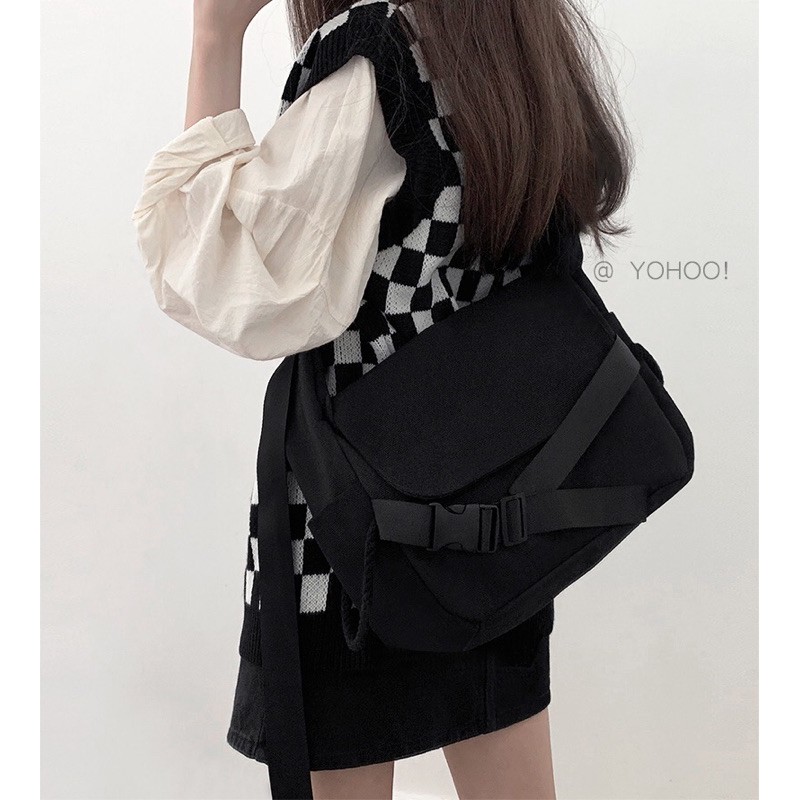 Túi Đeo Chéo Ulzzang Unisex Cực Chất( Có Sẵn, Hình Thật, Vừa A4 )