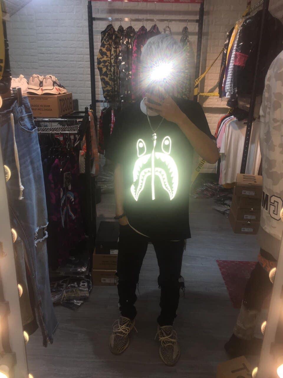 Áo Bape Phản Quang - Tee Bape Shark Cá mập phát sáng