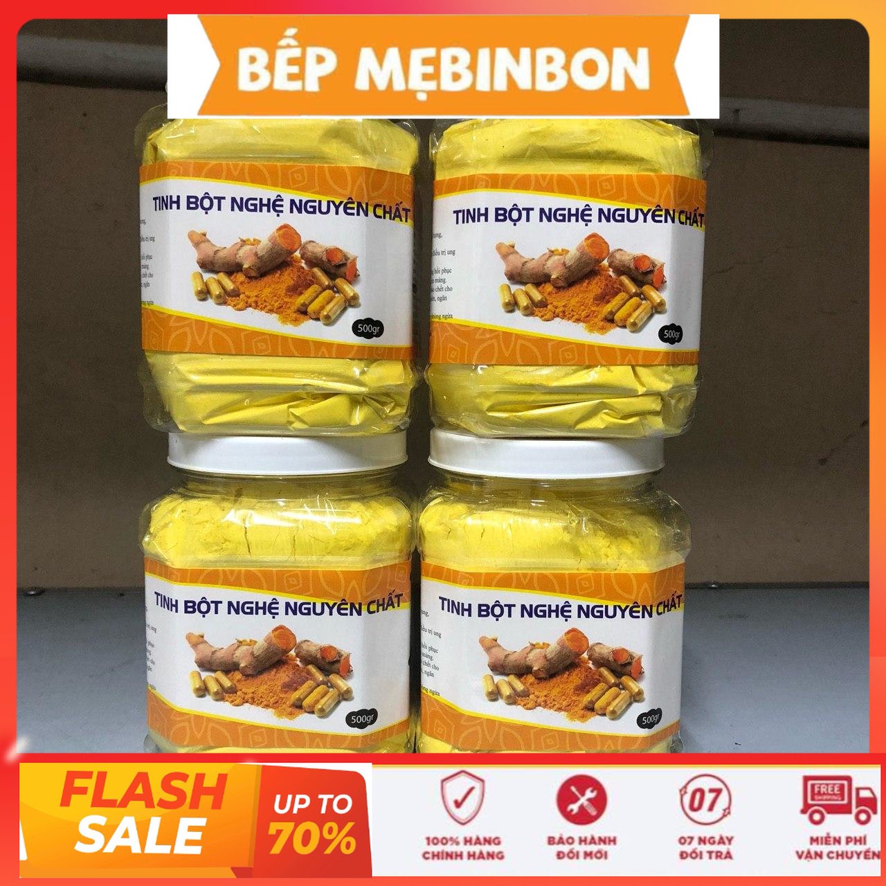 tinh bột nghệ vàng nguyên chất hũ 500gr