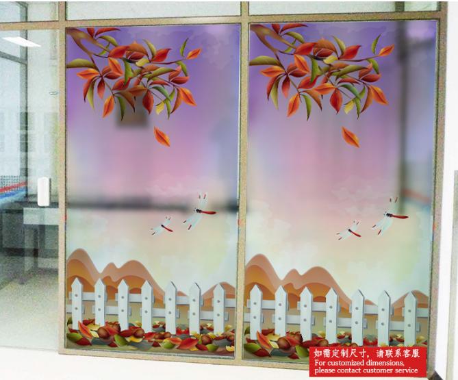 [HCM]Decal Dán Kính Cao Cấp - Cành lá rơi mùa Thu ( 60 X116 )-DK1009