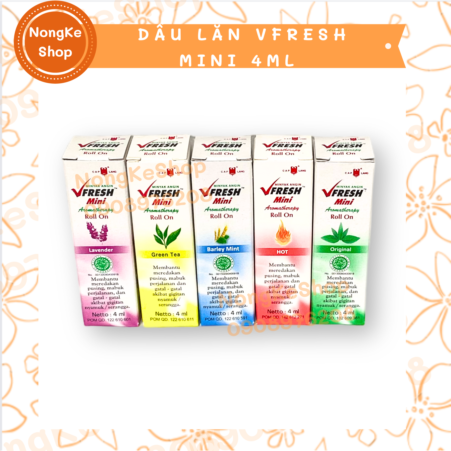 [HCM] Dầu gió lăn Vfresh mini 4ml