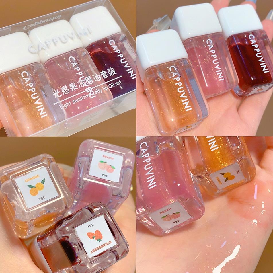 set 3 son bóng dưỡng ẩm có màu  Cappuvini No.CP57