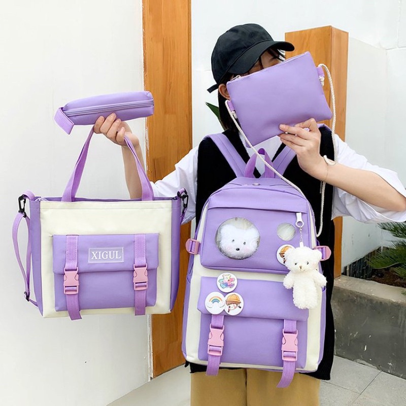 Set balo 4 món vừa a4 - xigul thời trang