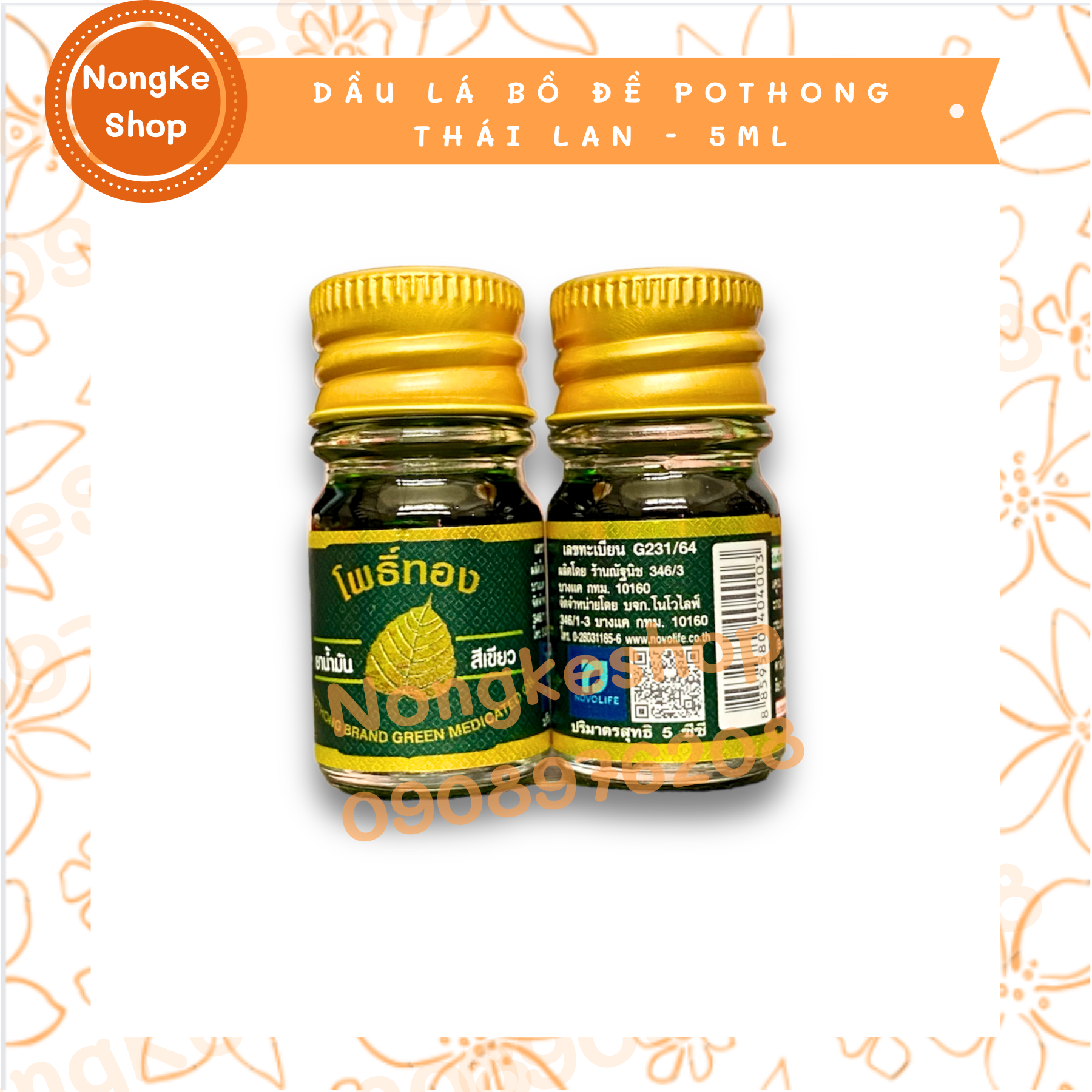 LỐ 12 CHAI DẦU BỒ ĐỀ NƯỚC POTHONG THÁI LAN
