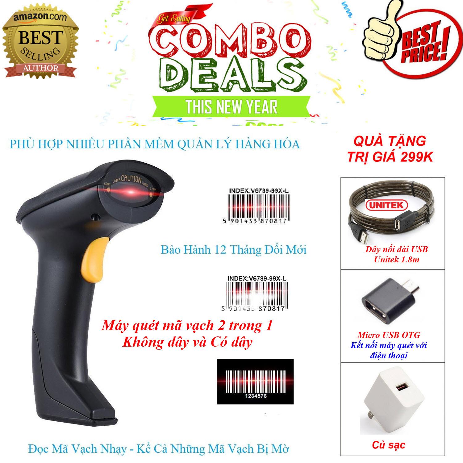 Quà Tặng Trị Giá 299K - Máy Scan Quét Mã Vạch Không Dây và Có Dây LM800 Cao Cấp máy quét barcode,Thiết bị đọc mã vạch không dây cầm tay-Đầu đọc mã vạch-máy quét mã vạch-Quản lý tồn kho hiệu quả chính xác cao. Loại tốt,ứng dụng tra mã vạch sp