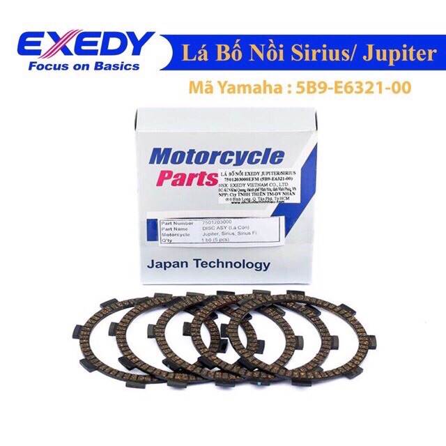 Bộ lá bố nồi xe Sirius/ Jupiter hãng Exedy
