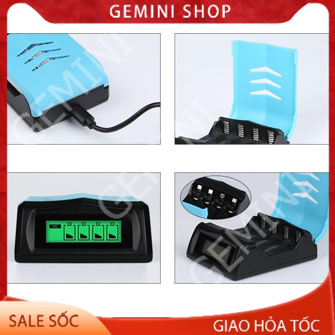 Bộ sạc pin AA AAA 2A và 3A Quick Charge sạc nhanh