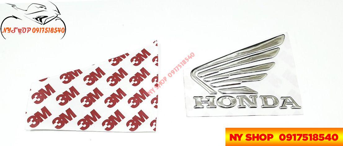 Bộ 2 tem logo cánh Chim honda 3D nổi