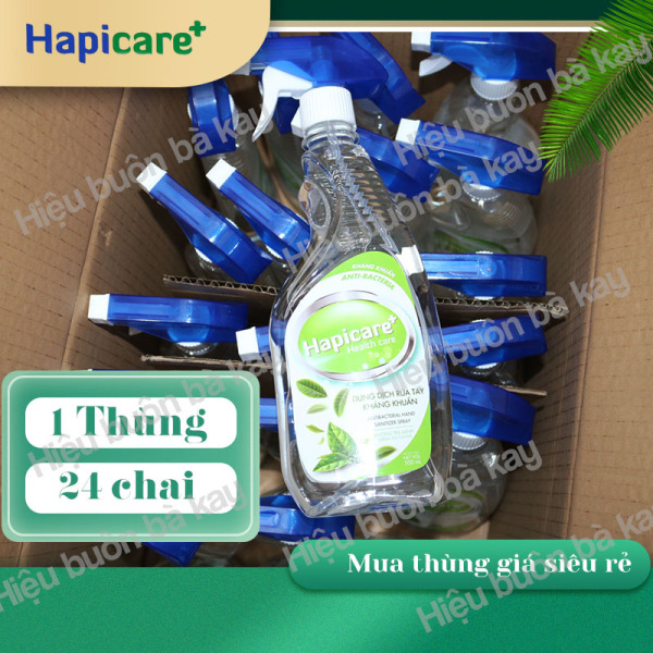 [1 Thùng] Chai xịt khuẩn HapiCare+ (500ml) / Dung dịch rửa tay sát khuẩn / Nước khử khuẩn / Xịt rửa tay khô cao cấp
