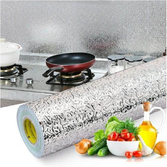 Cuộn Giấy Bạc Dán Bếp Chống Thấm, Chống Cháy (2x0.6m)