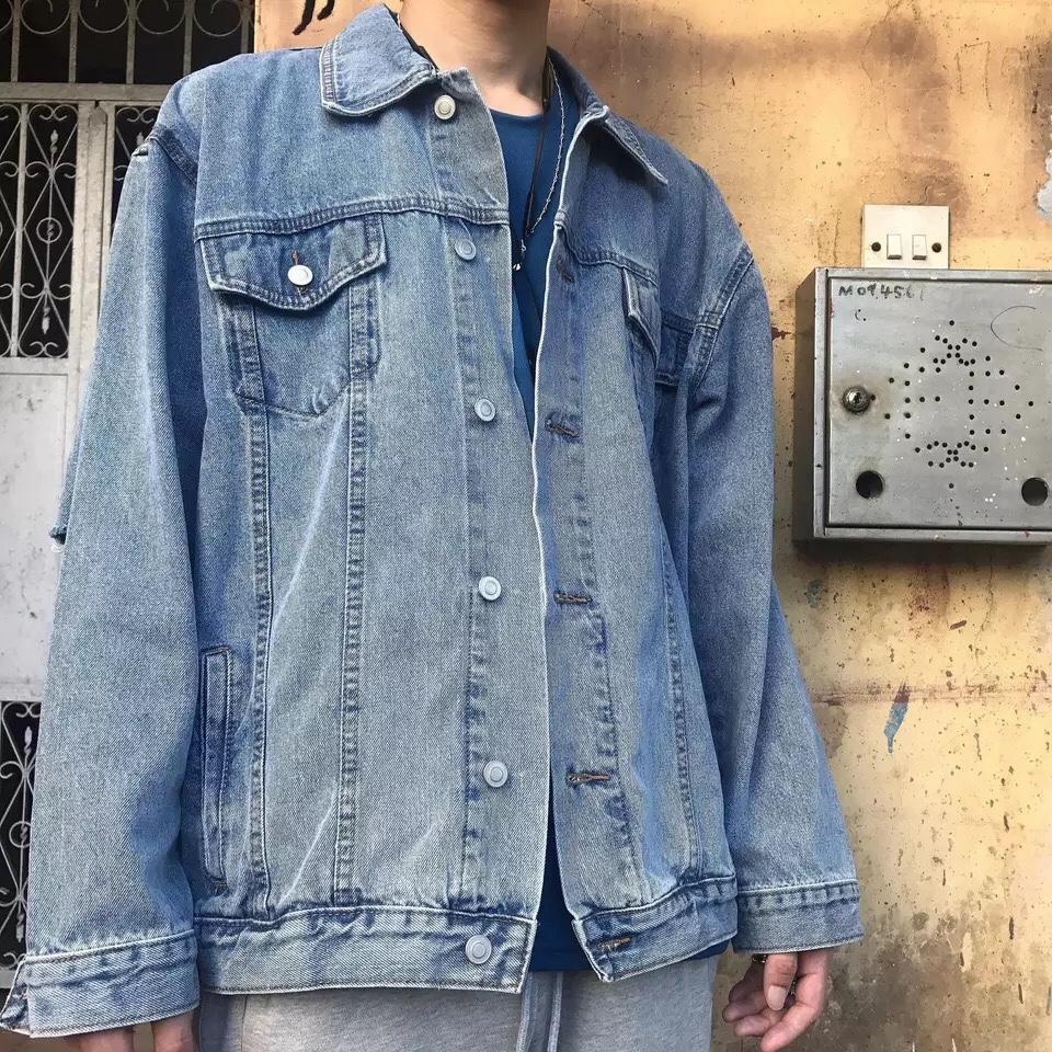 ÁO KHOÁC JEAN UNISEX XANH NHẠT ( NAM - NỮ )