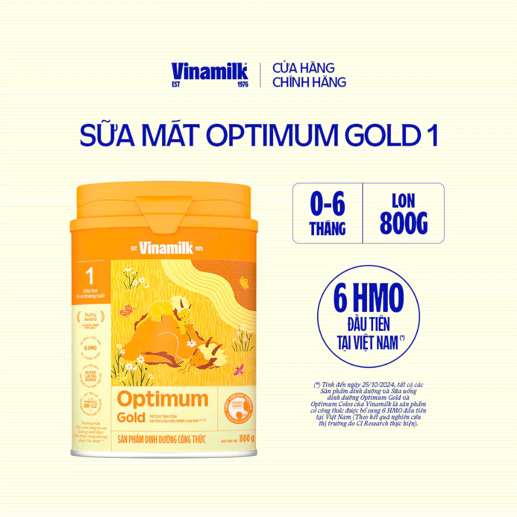 (Expiration Date June 2027) (New Model with Points) Vinamilk Optimum Gold Powder Milk 1 800g.