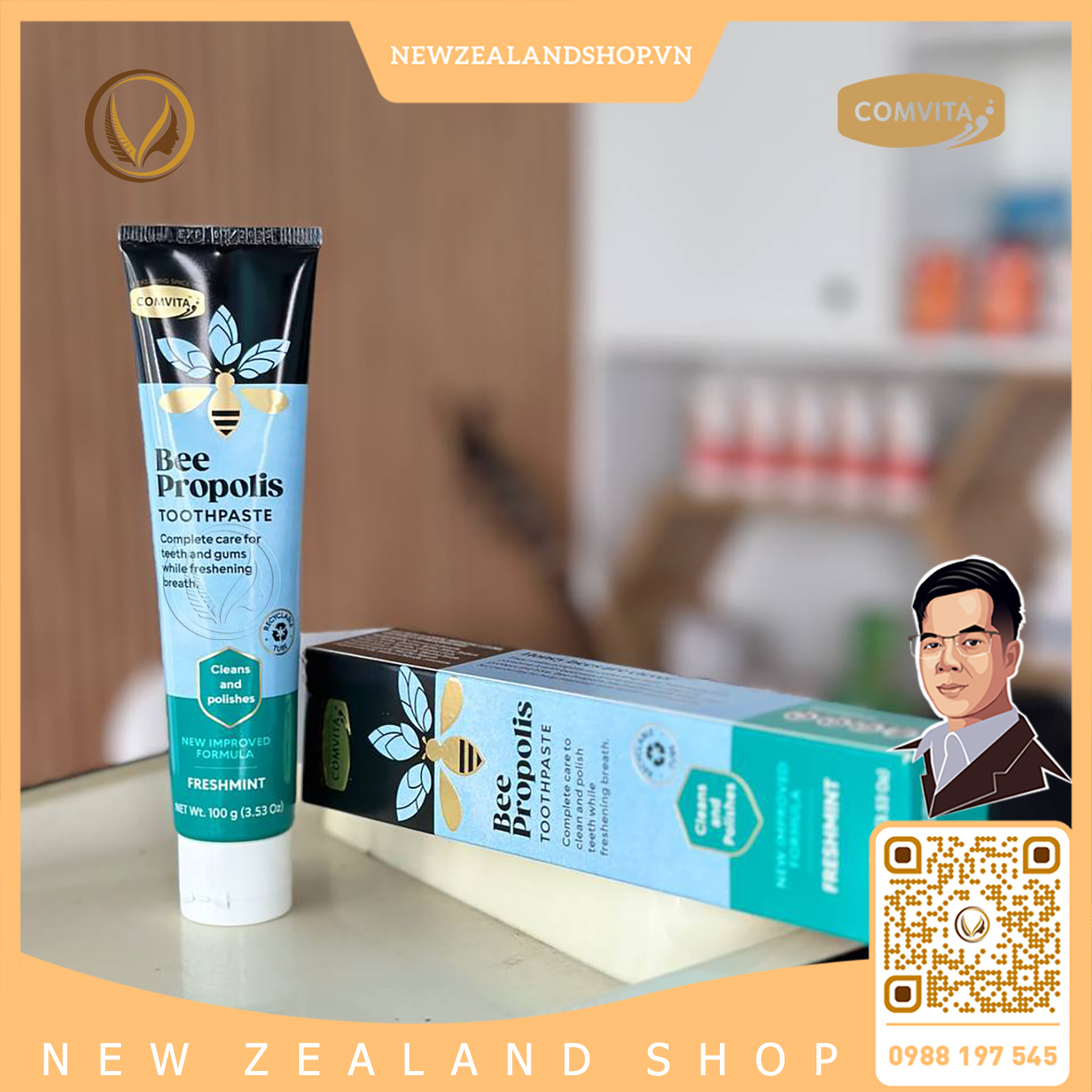 Kem đánh răng keo ong Comvita Bee Propolis Toothpaste 100g