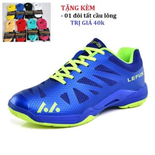 Giày cầu lông Lefus L010 xanh chuyên nghiệp, chống lật cổ chân,mềm ôm chân thumbnail