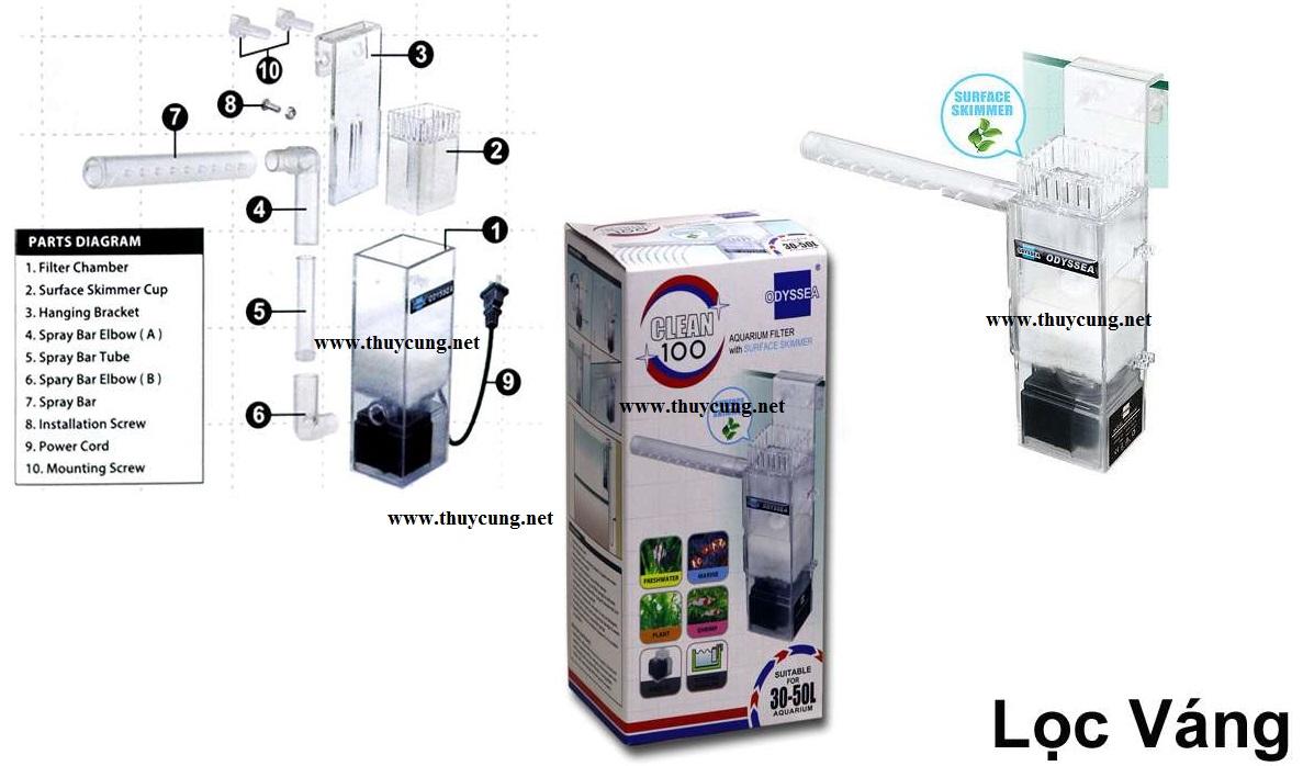 Lọc váng bể cá Odyssea clean 100 Thủy Cung