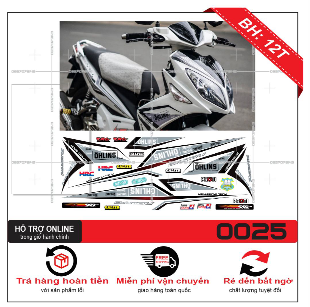TEM XE NOUVO 4 NV LX (TEM RỜI NOUVO 4 LX) DÁN XE TRẮNG