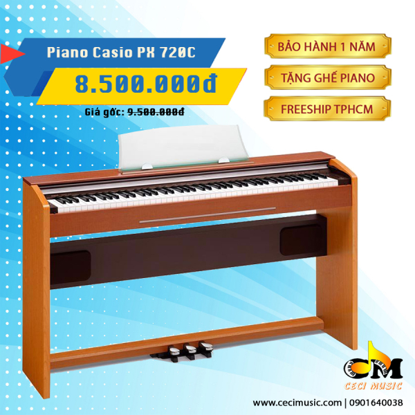 Đàn Piano Điện Casio PX720C Like new 90%. Bảo hành 1 năm. Tặng ghế Piano trị giá 300,000đ