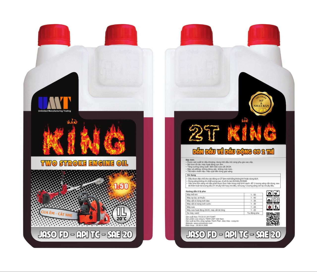 [HCM]Dầu nhớt 2 thì KING 2T API TC JASO FD SAE 20 -Đỏ