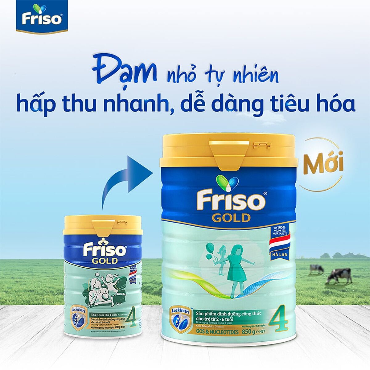[Hoàn tiền 12%] Sữa Bột Friso Gold 4 850g