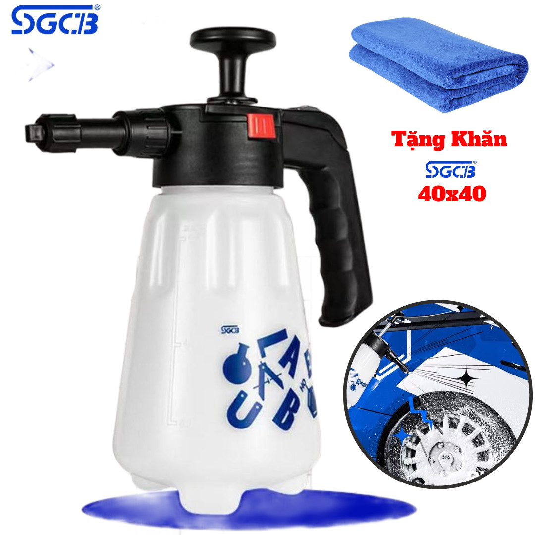 Bình tạo bọt tuyết cầm tay sgcb chuyên dụng rửa xe tặng khăn sgcb