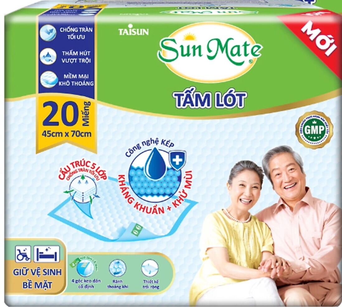 Tp HCM Tấm Lót Sunmate 20 Miếng Cải Tiến Mới Size 45 70Cm- Date luôn mới