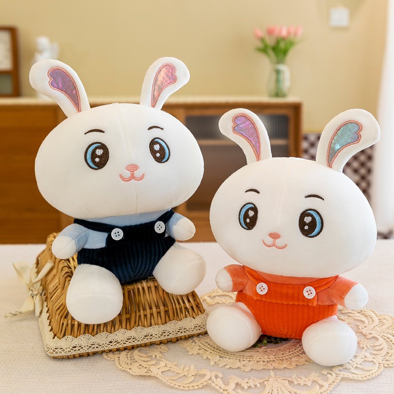 Thỏ nhồi bông mặc áo hoa quả siêu dễ thương