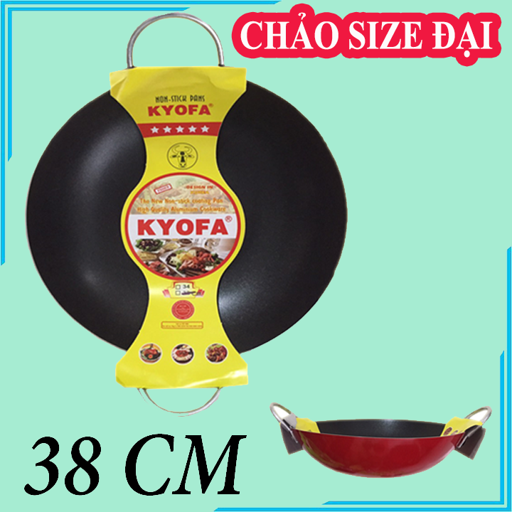 [CHẢO LOẠI TO] Chảo chống dính 2 quai 38 CM sâu lòng. Chảo chống dính công nghệ Korea siêu bền