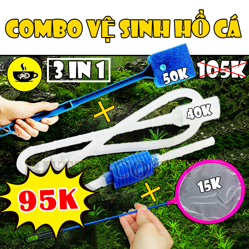 Hút cặn hồ cá Bơm Tay 1m7 hút bóp nước phân cá