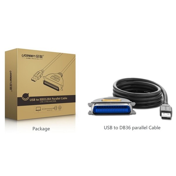 (2m) Cáp máy in từ USB sang LPT IEEE1284 Parallel - Ugreen 20225
