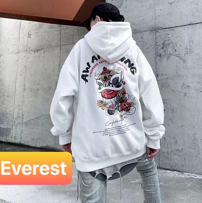 ÁO KHOÁC CHỐNG NẮNG HOODIE KÌ LÂN CHẤT NỈ DÀY PHOM FROM RỘNG NAM NỮ THU ĐÔNG HÈ UNISEX TREND THƯỢNG HẢI 2021 - EVEREST FASHION