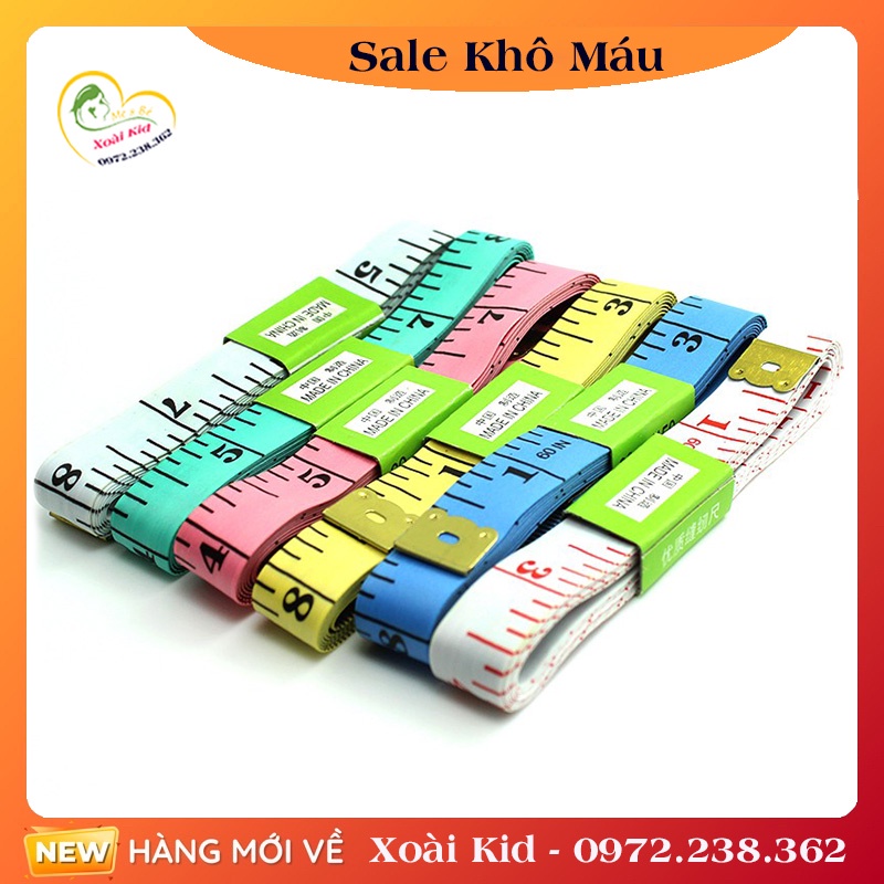 Thước dây đo 150cm - Thước dây may đồ, đo eo đầu bọc sắt
