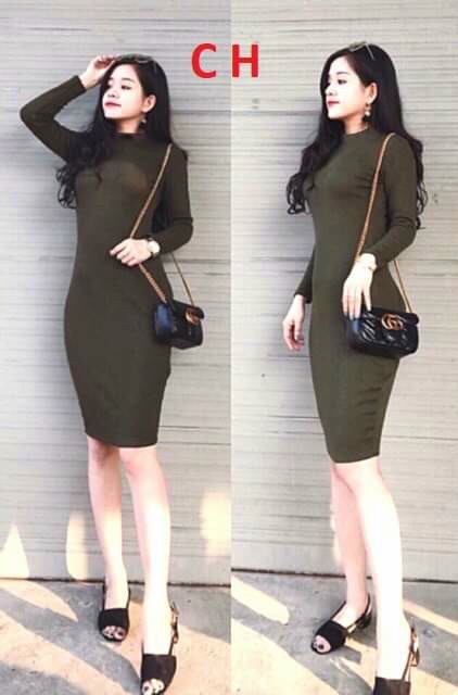 (MỚI) Váy Len Tăm Body Co Giãn 4 Chiều Tôn Dáng Siêu đẹp