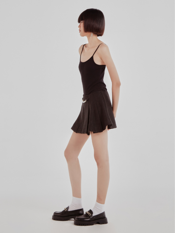COCO SIN - Váy Mini Tweed Đen Phối Pearl