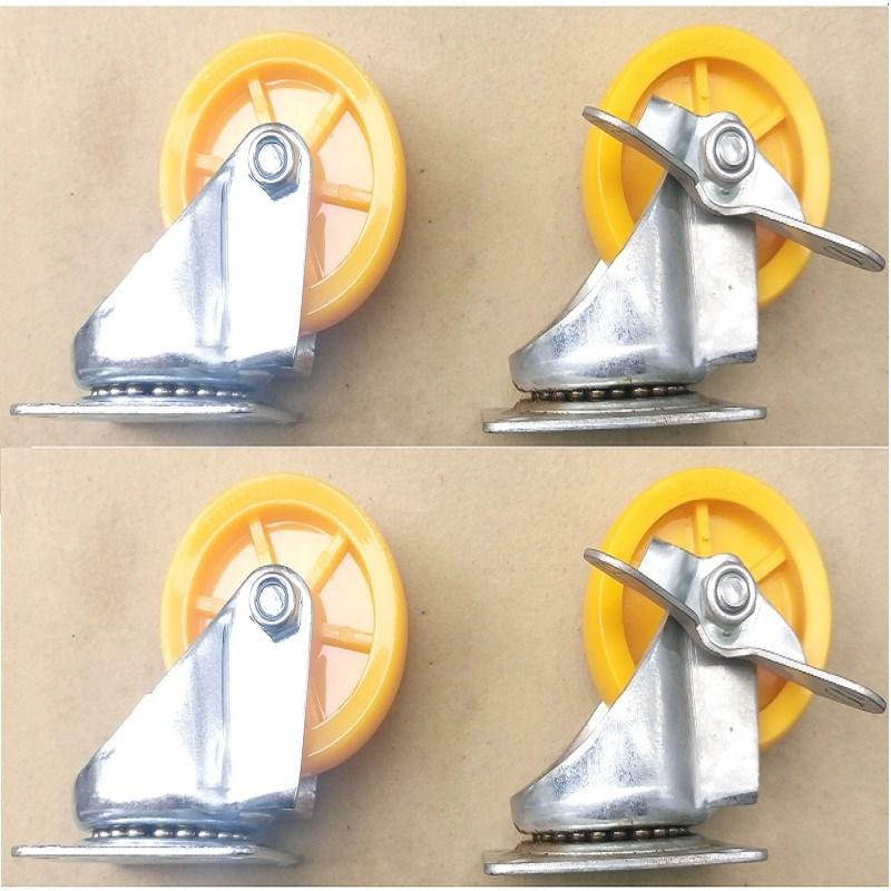 Bộ 4 bánh xe nhựa cao cấp Ø50(2 có khóa + 2 không có khóa)