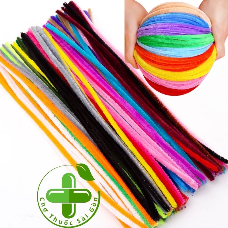 Loại 1 set 100 dây kẽm nhung mix màu, kẽm lông – kẽm nhung làm handmade