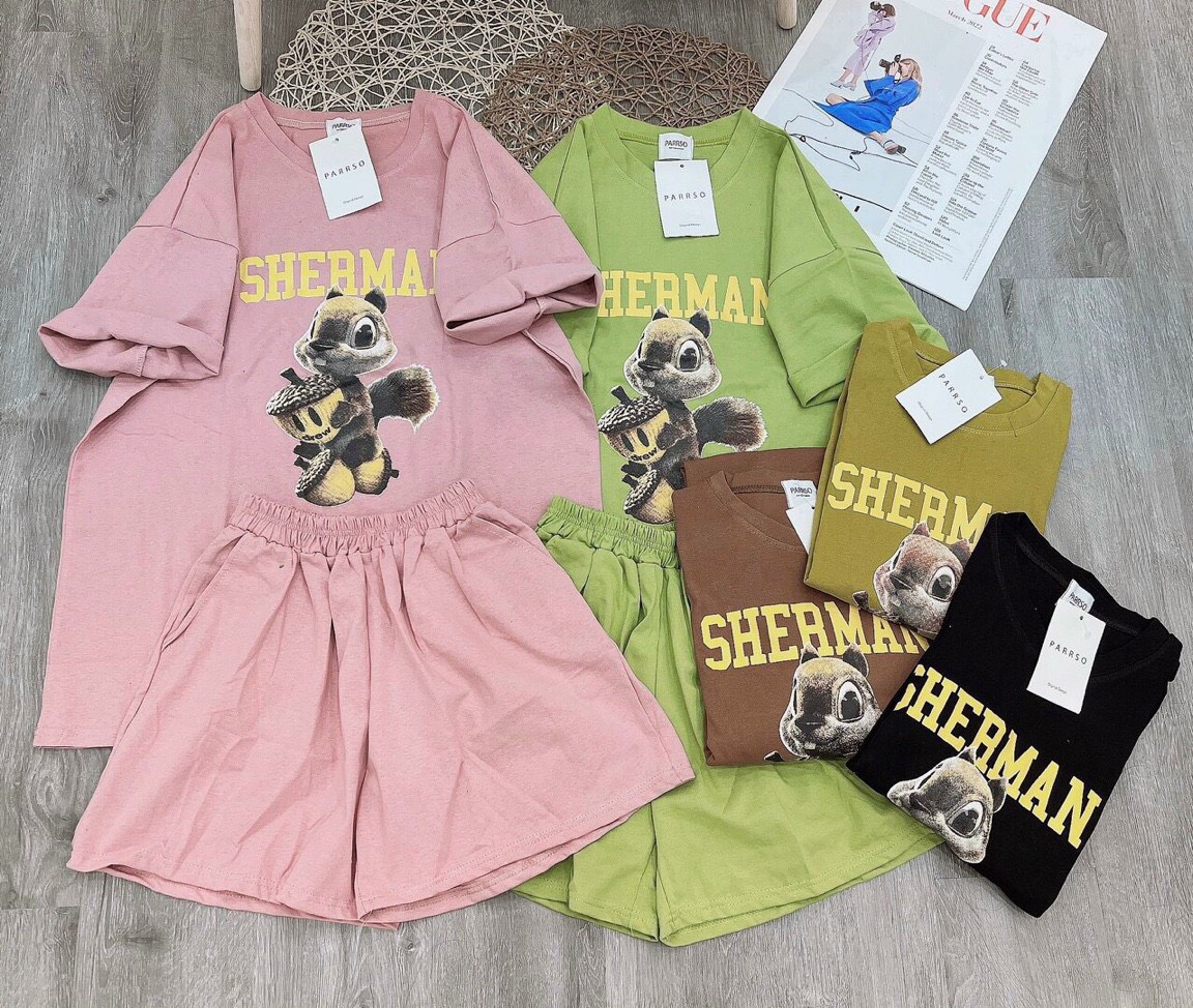 Đồ bộ đùi mặc nhà free size Mix quần đùi