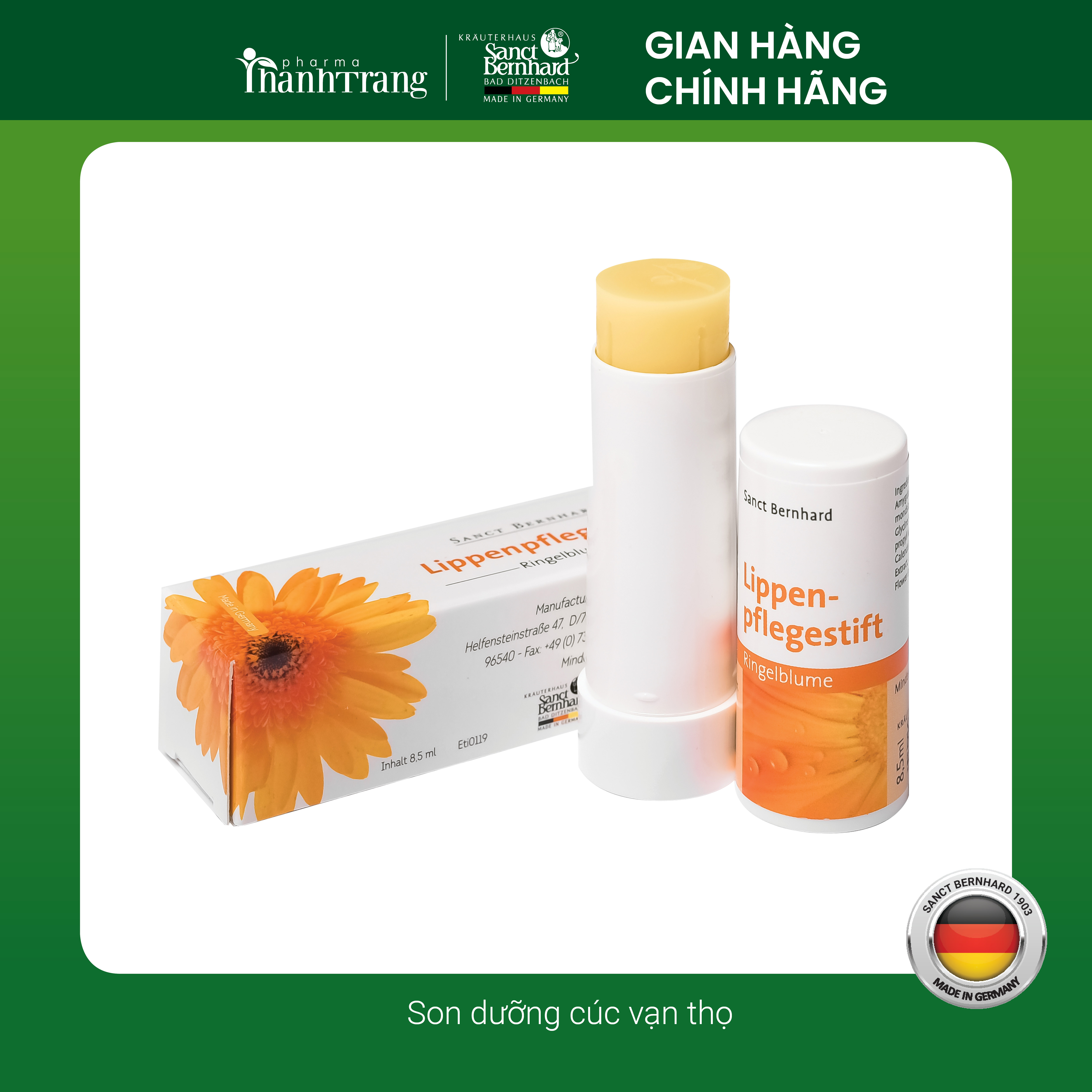 Son dưỡng cúc vạn thọ Sanct Bernhard Lip Balm