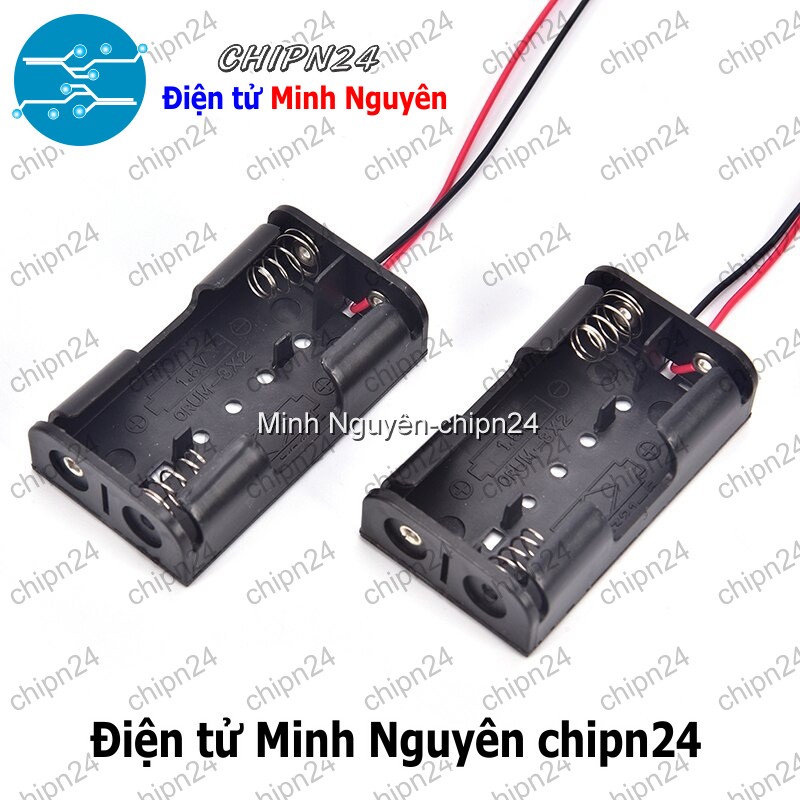 [2 cái] (C2) Hộp Đế pin 2 viên AA - HH000608
