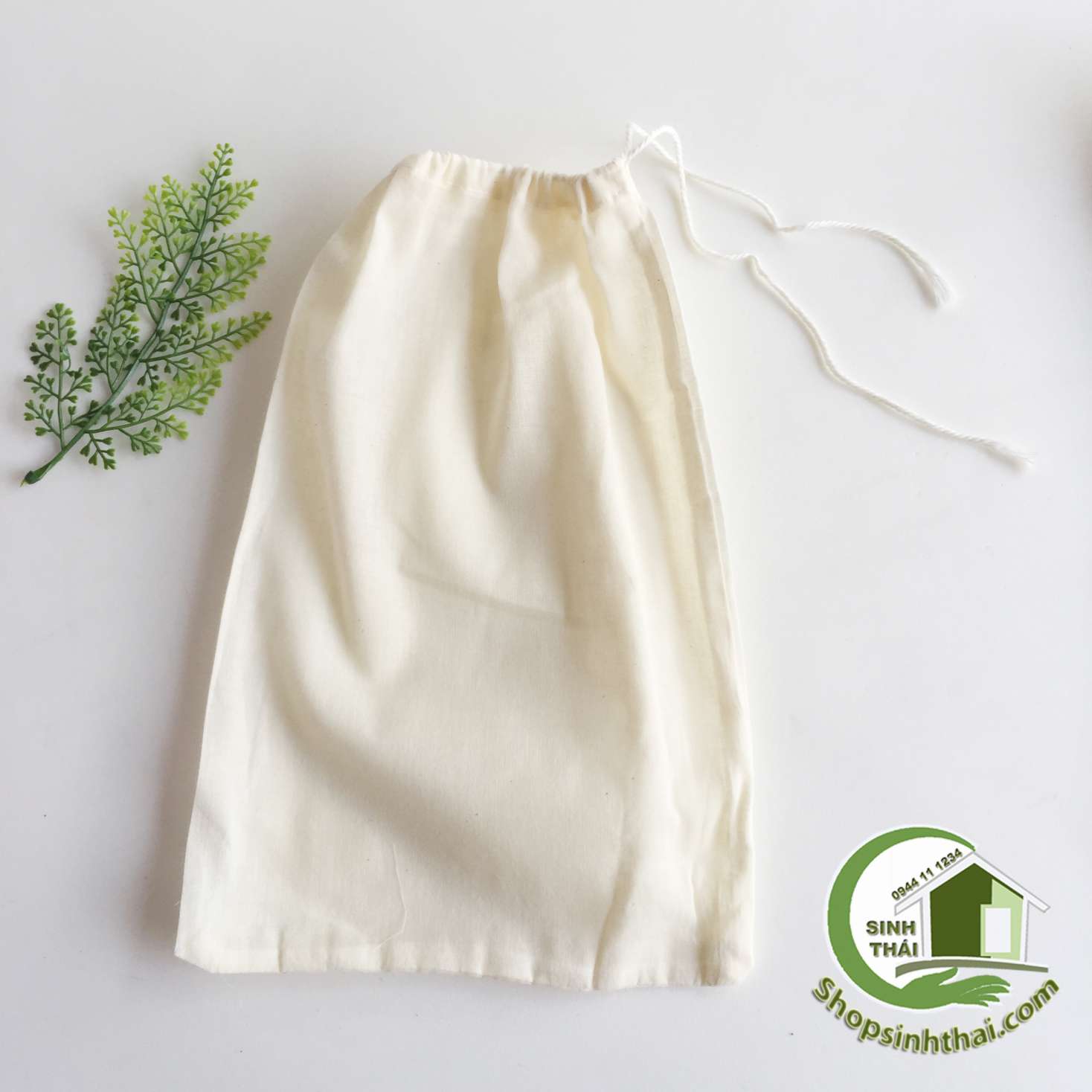 [HCM]Túi lọc bằng vải cotton lanh màu kem - túi lớn 20x30cm - túi lọc bã làm sữa lọc cafe trà túi đựng làm giò chả hấp
