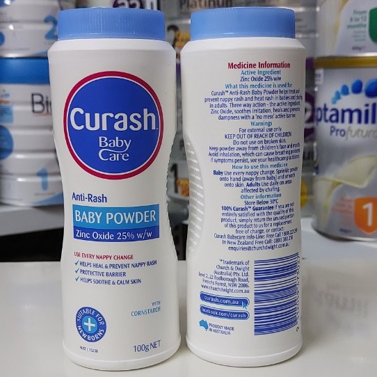 Phấm rôm Curash baby care 100g (aurtralia)