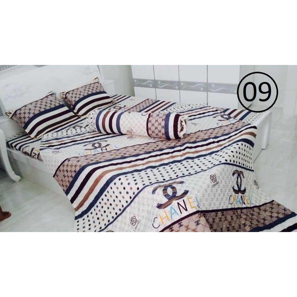 Bộ Chăn Ga Cotton Poly 5 Món Cnel ( 1m6 x 2m ) - ( 1 drap + 1 vỏ gối ôm + 2 vỏ gối nằm + 1 chăn hè )