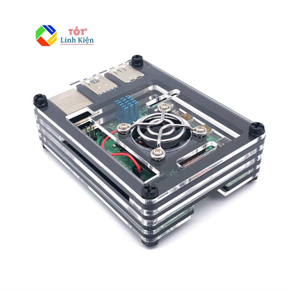 Case bảo vệ cho Raspberry Pi 4B - Mica trong