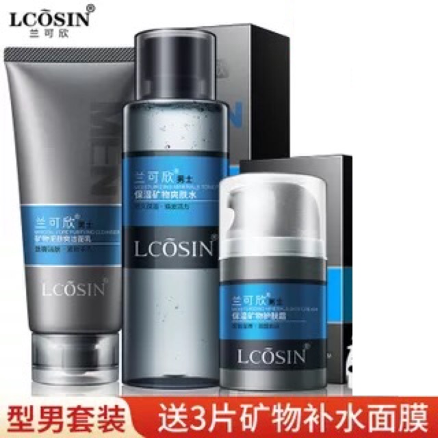Bộ chăm sóc da nam Lcosin 3 sản phâm r