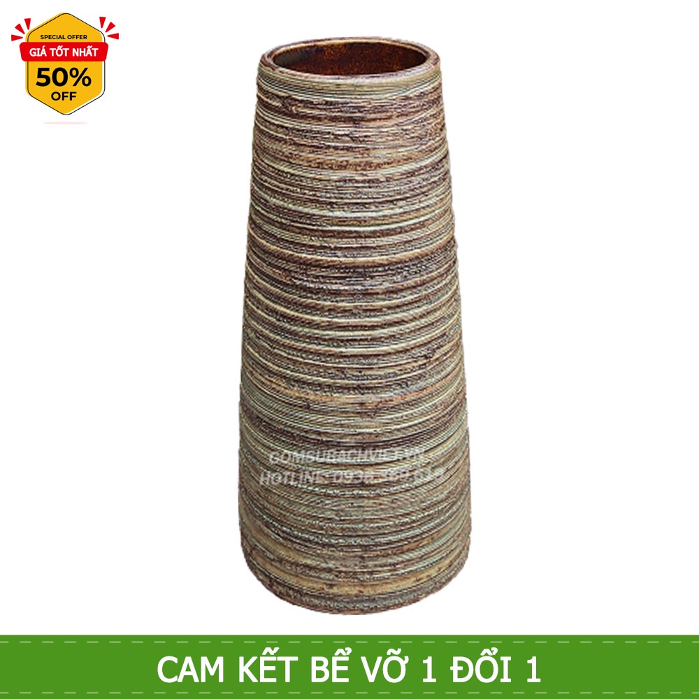 Bình hoa gốm sứ bát tràng kiểu dáng Ống