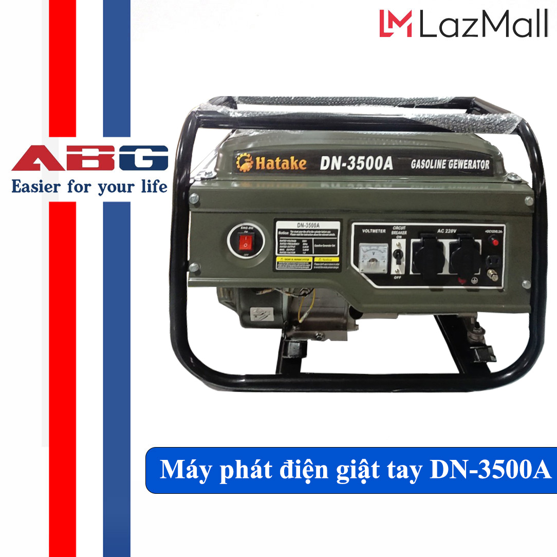 Máy phát điện giật tay ABG Hatake DN-3500A công suất lớn 3Kw làm việc mạnh mẽ, ổn định, sơn tĩnh điện, an toàn - Hàng Chính Hãng